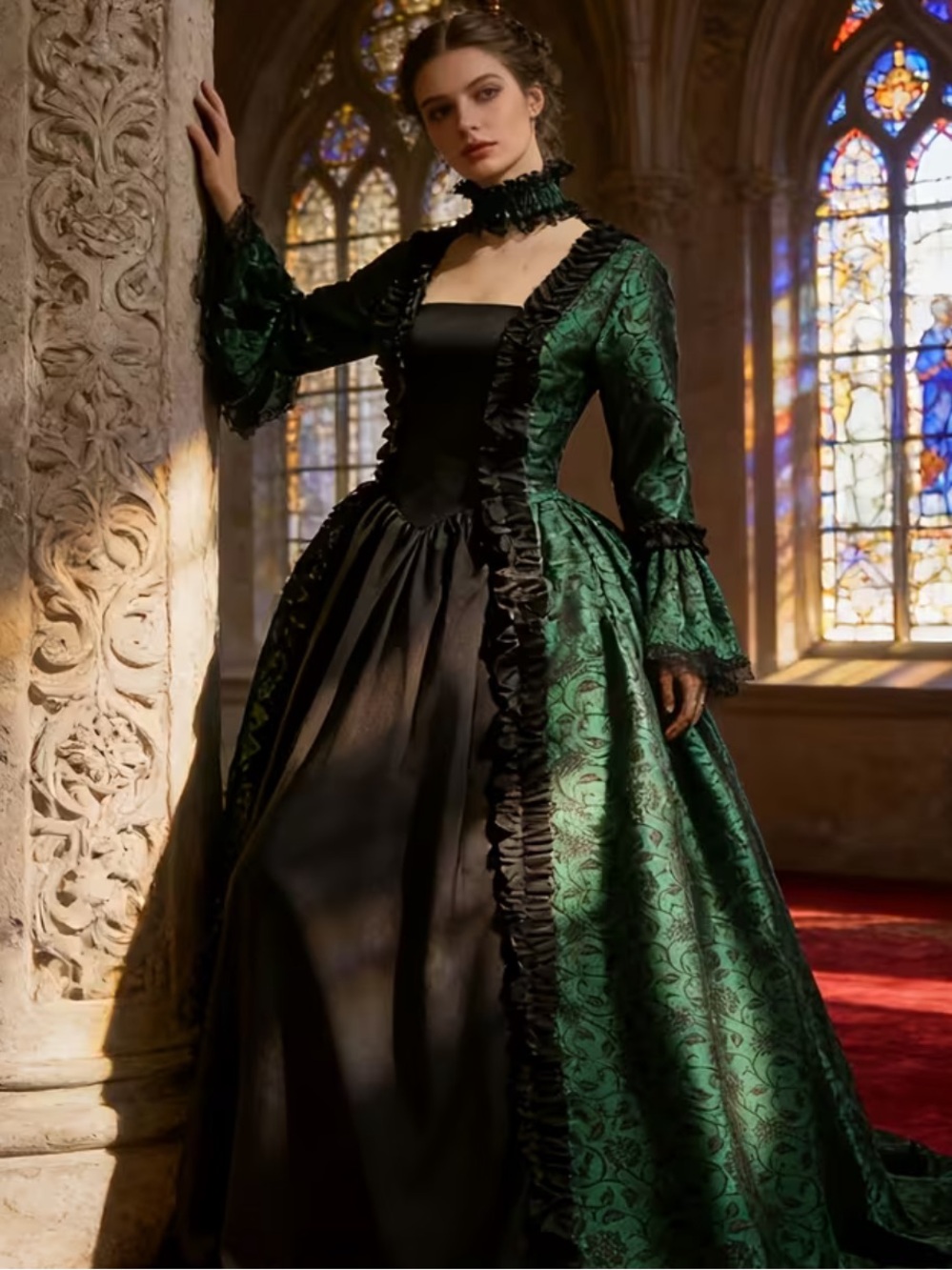 Green Medieval Costume Dress